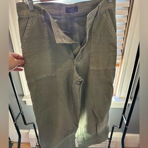A&F sage green wide-leg trousers